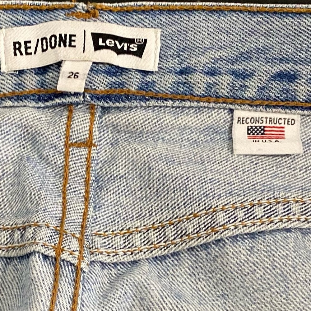 Y2K Re/Done Levi’s Leandra 501 Ripped Butt Jeans Size 26 Flare Cropped Rare HTF - Picture 15 of 16